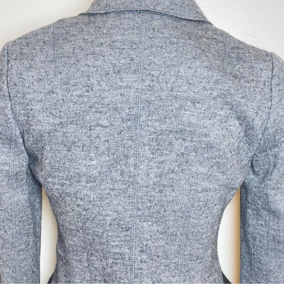 Banana Republic Wool Blend Knit Blazer Size 0 Gray Tailored Career Jacket - Picture 9 of 16